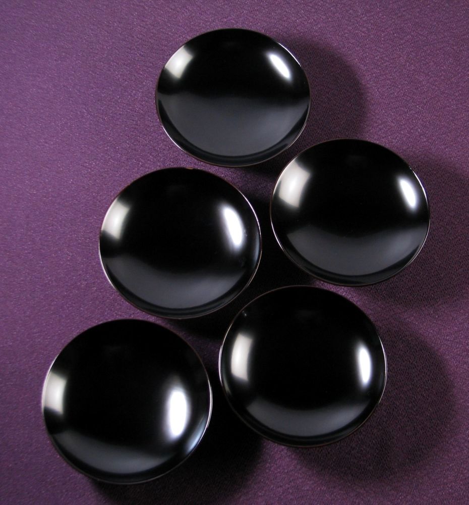 輪島塗 秋草蒔絵吸物椀5客 No2 幅：13cm 美品 共箱・共紙付/26b029