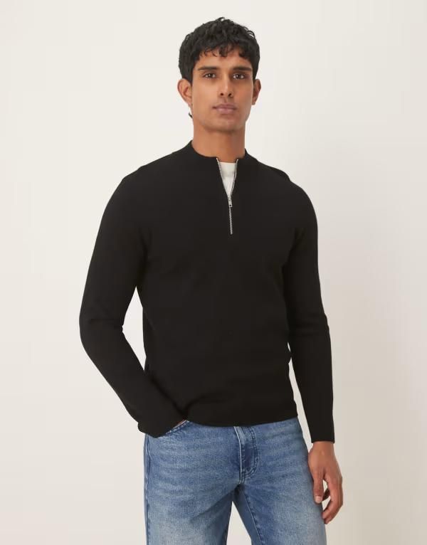 ZARA ザラ ドライバーズニット ジップカーディガン ブラック 黒 Xl