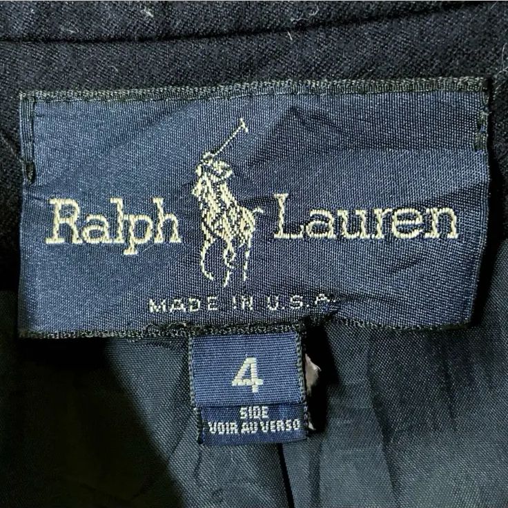 USA製 RALPH LAUREN ラルフローレン エンブレム ワッペン 金釦 紺