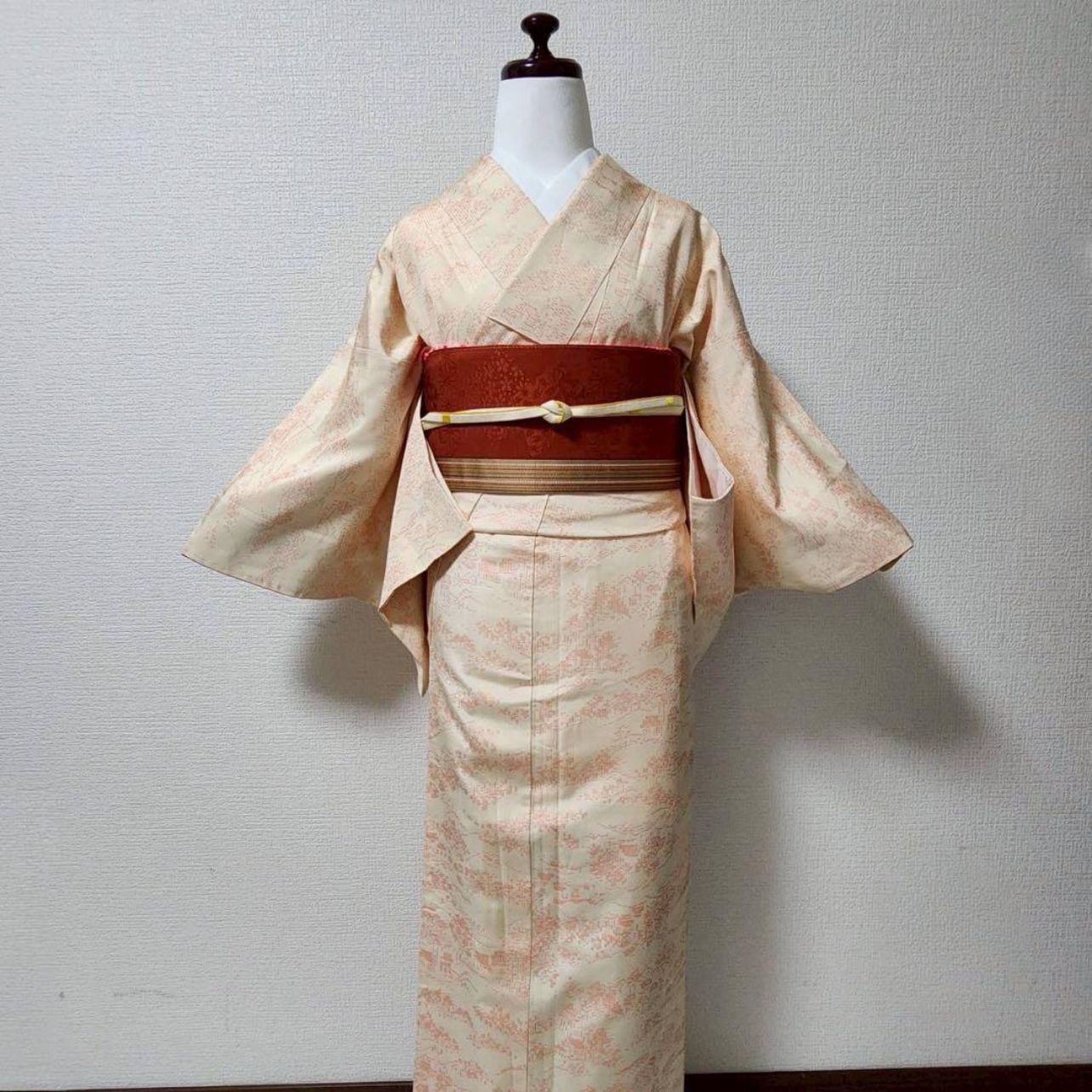 正絹 紬 十日町紬風 小紋 フルセット 4点 未着用 S〜M カ1-5 - メルカリ