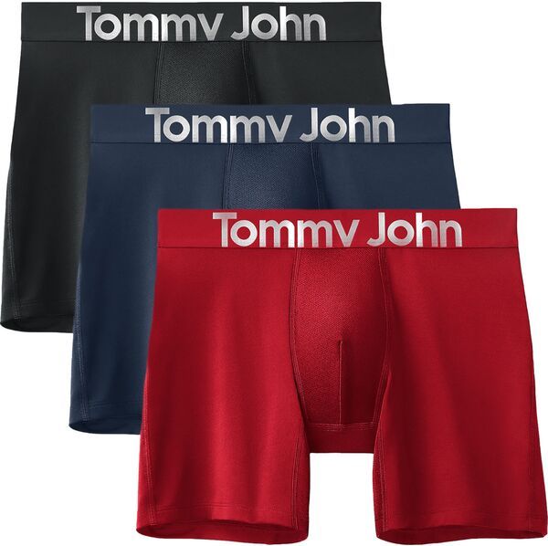 トミージョン メンズ アンダーウェア ボクサーパンツ Tommy John Mens 360 Sport Micro Boxer Briefs 3 Pack BlackDress BluesRed ブラック