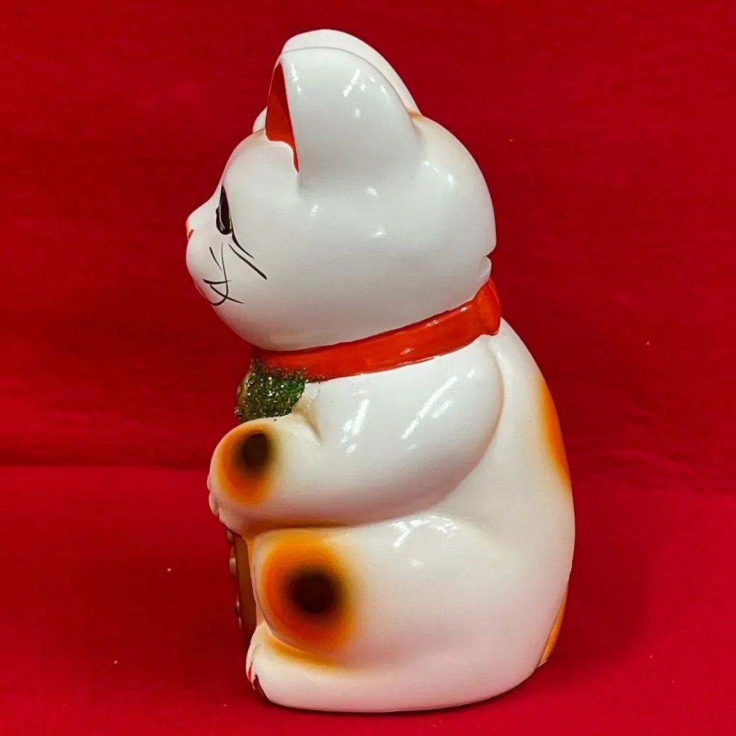 新品】常滑焼 招き猫 5号 右手 白 来福招福 送料込 - メルカリ