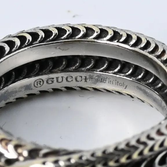 研磨済】GUCCI スネーク リング ガーデン 指輪 18号 Ag925 グッチ