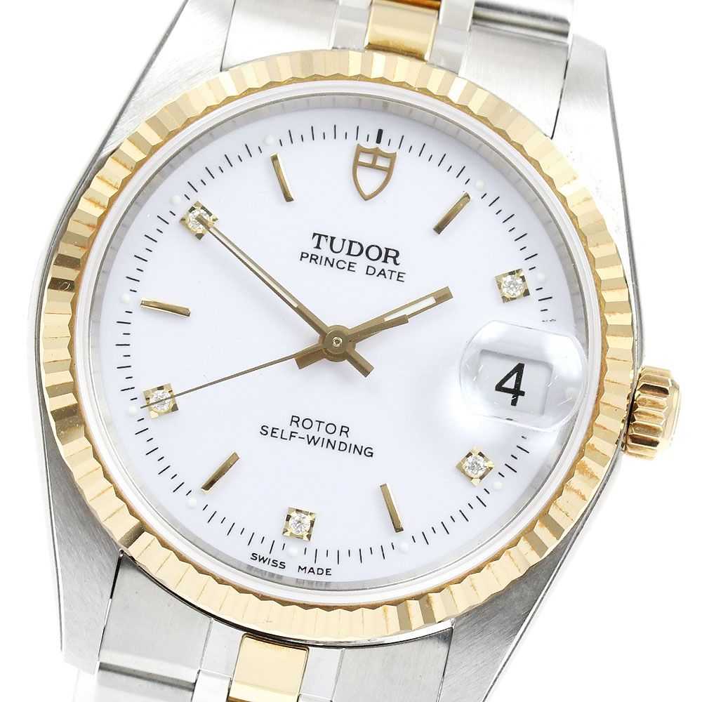 チュードル TUDOR 74033 プリンス デイト 5Pダイヤ YGコンビ 自動巻き メンズ _942602