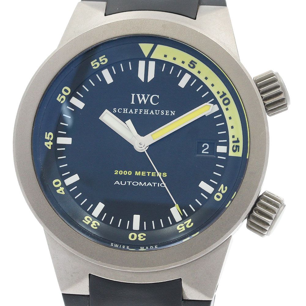 ベルト訳あり IWC IWC SCHAFFHAUSEN IW353804 アクアタイマー オートマティック2000 デイト 自動巻き メンズ 保証書付き_936353