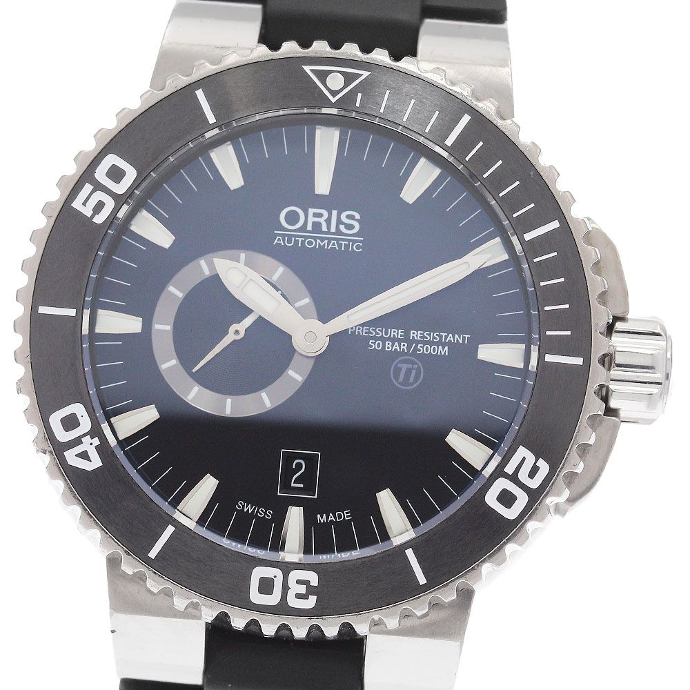 オリス ORIS 01 743 7664 7154-07 4 26 34TEB アクイス デイト スモールセコンド 自動巻き メンズ 保証書付き_942889