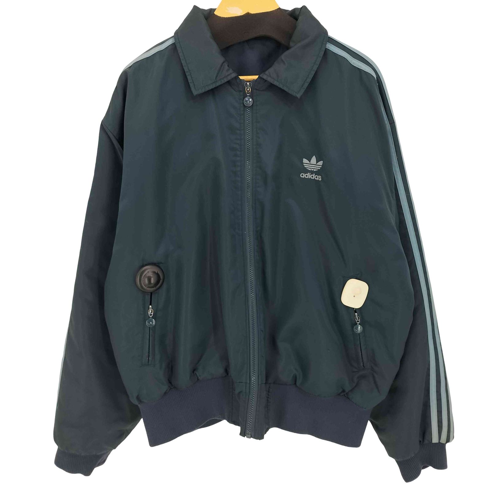 アディダス adidas 90s トレフォイルロゴ 3ストライプ 襟付き ジップ 