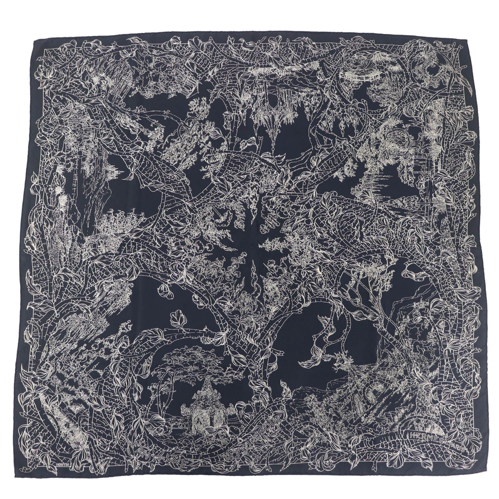 極美品◇HERMES エルメス カレ90 FANTAISIE PITTORESQUE ピクトレスな