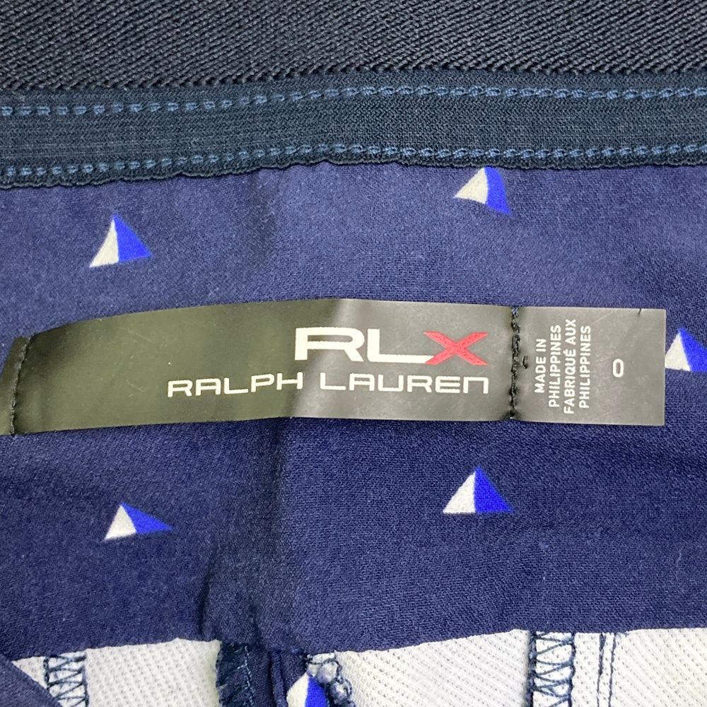 サイズ:O RLX ラルフローレン ストレッチパンツ 総柄 ネイビー系