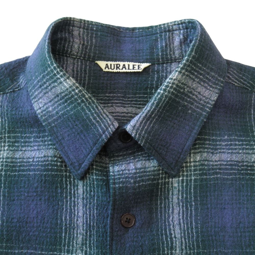 新品同様 25AW AURALEE オーラリー エアリー ウール チェック シャツ