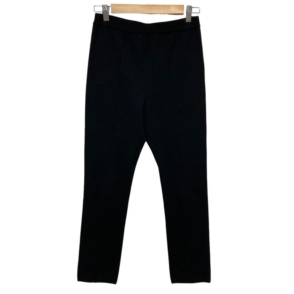 美品 FOXEY NEWYORK ニットパンツ ワイド ガウチョ 38 黒 FOXEY
