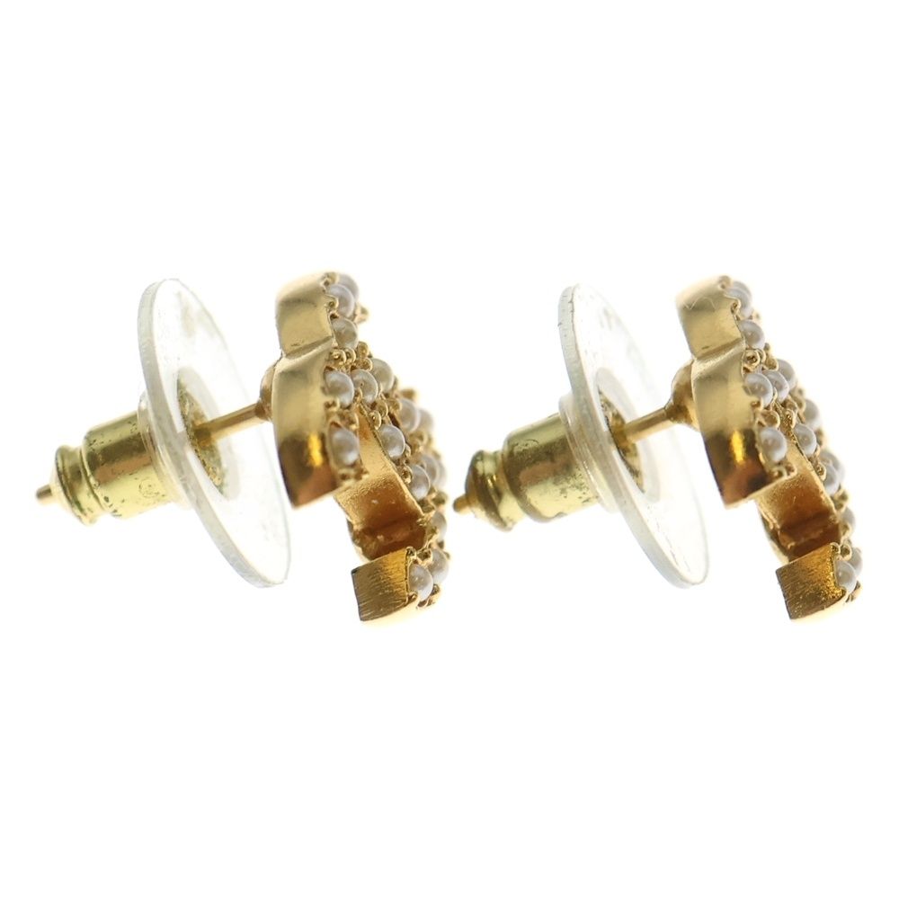 CHANEL (シャネル) C22A フェイクパールココマーク ピアス ゴールド