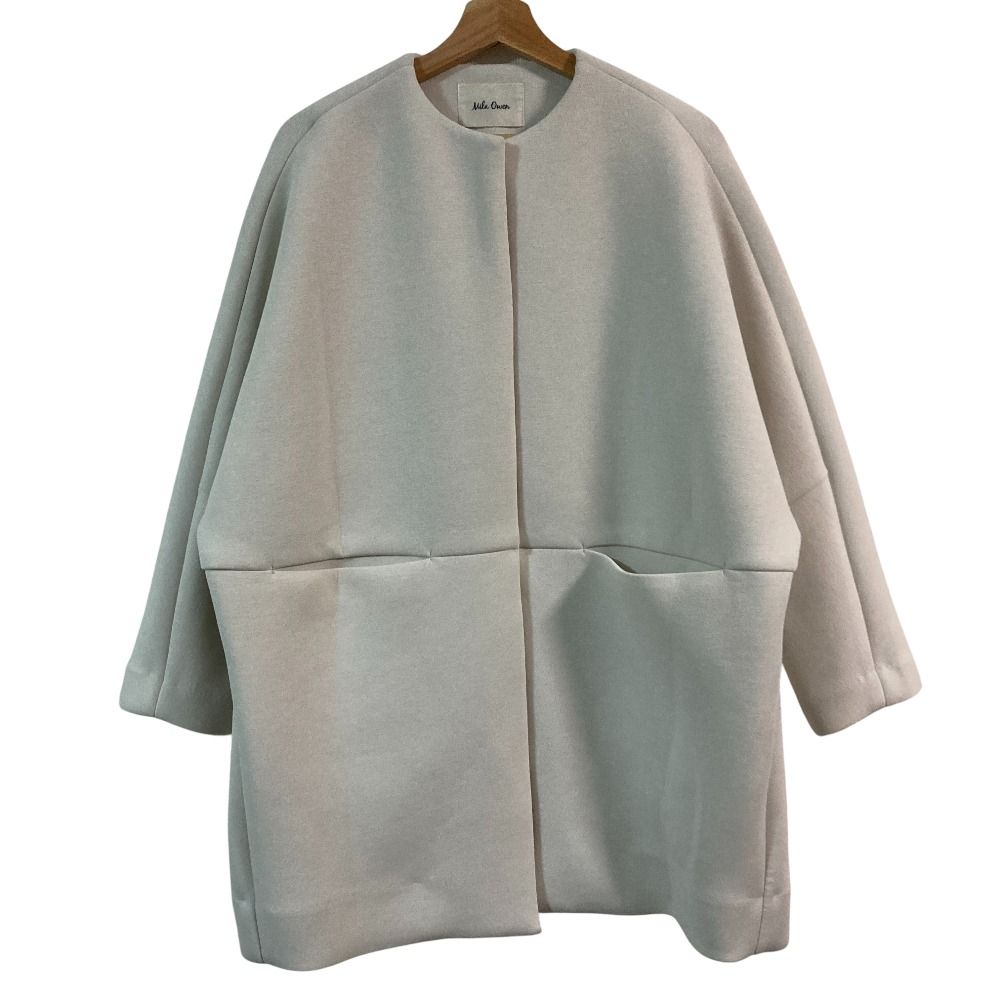 美品 24SS Mila Owen ミラオーウェン ノーカラーコクーン ハーフ丈 