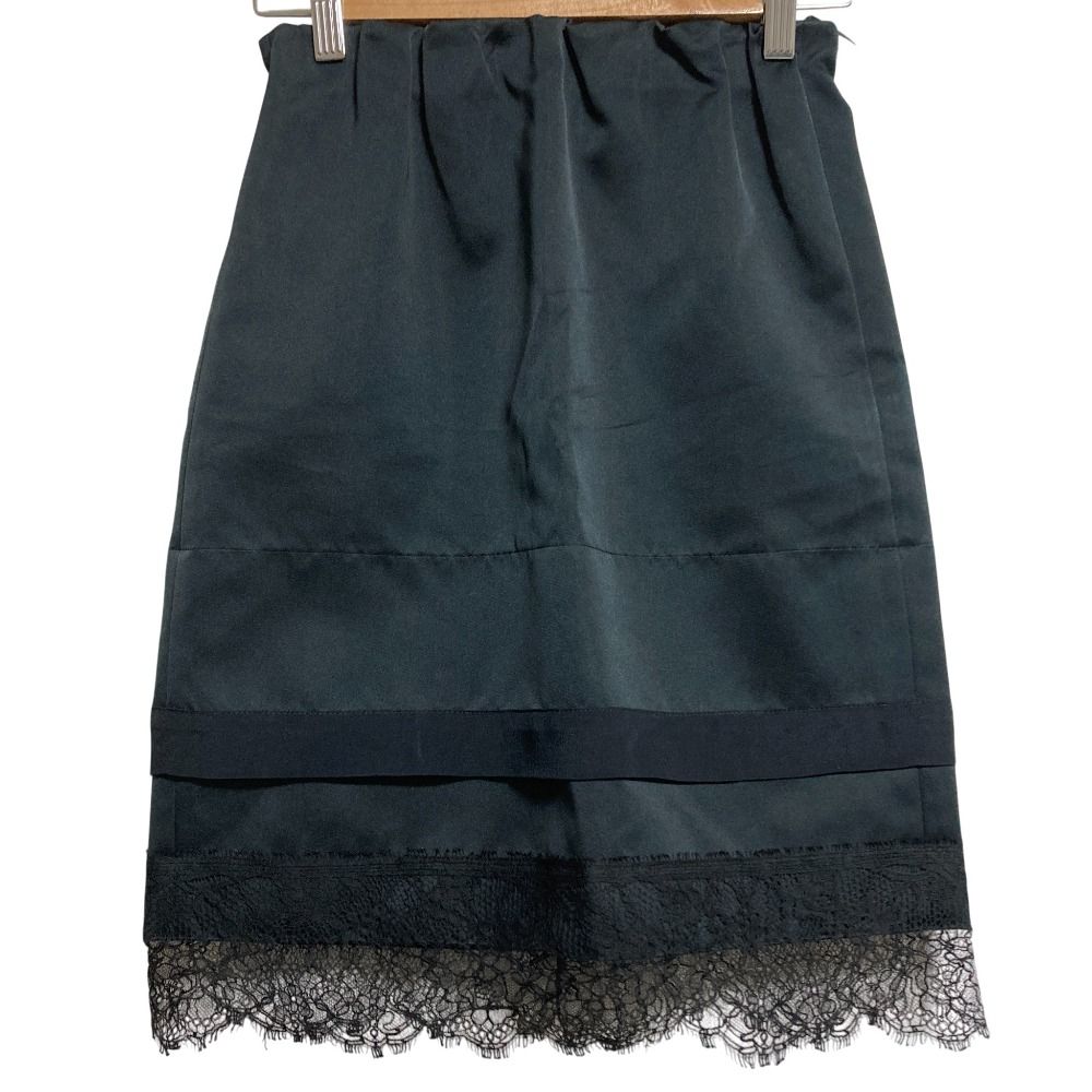 美品 N°21 ヌメロヴェントゥーノ サテン ひざ丈 レースコンビ スカート