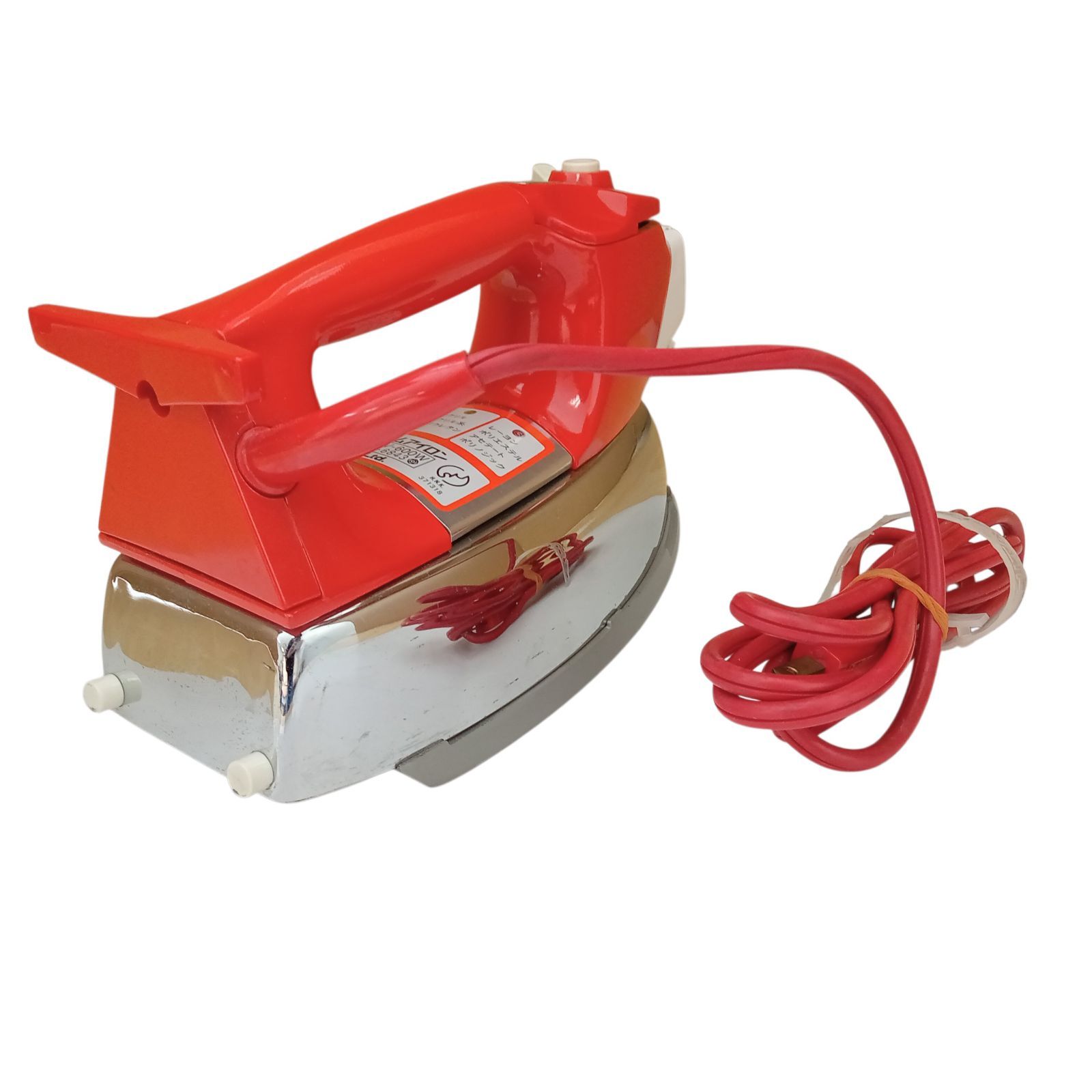 X02158 スチームアイロン 日立 IS-690T 赤 昭和レトロ 100V-600W 家電