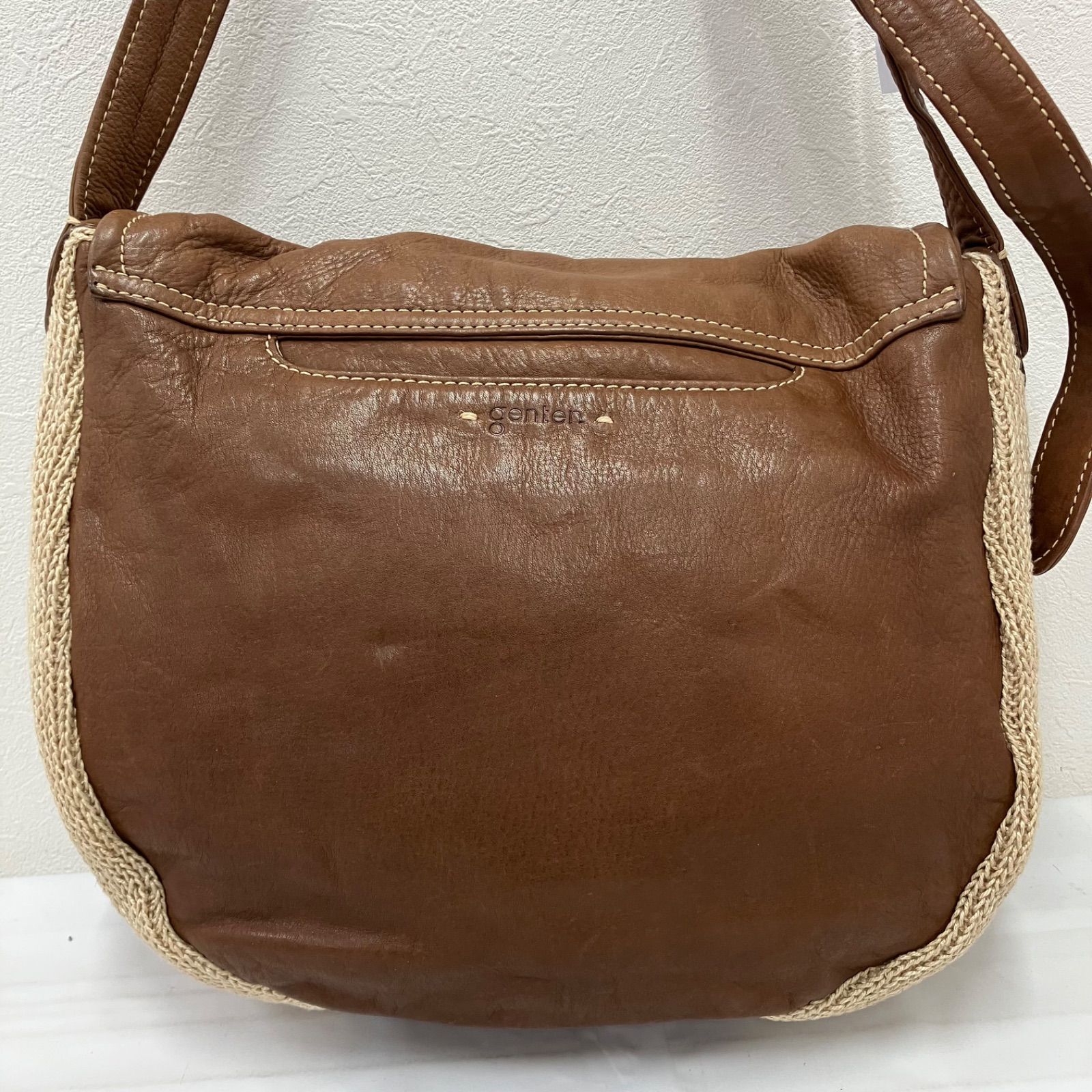 9504 genten ゲンテン ショルダーバッグ レザー フラップ 
