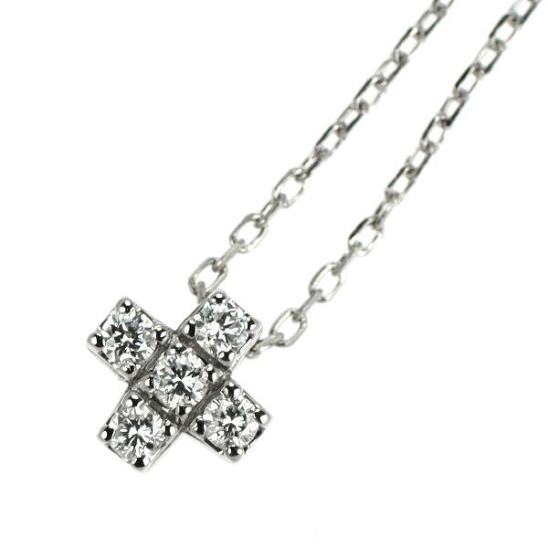 4℃ Pt850 ダイヤモンド ペンダントネックレス クロス - メルカリ