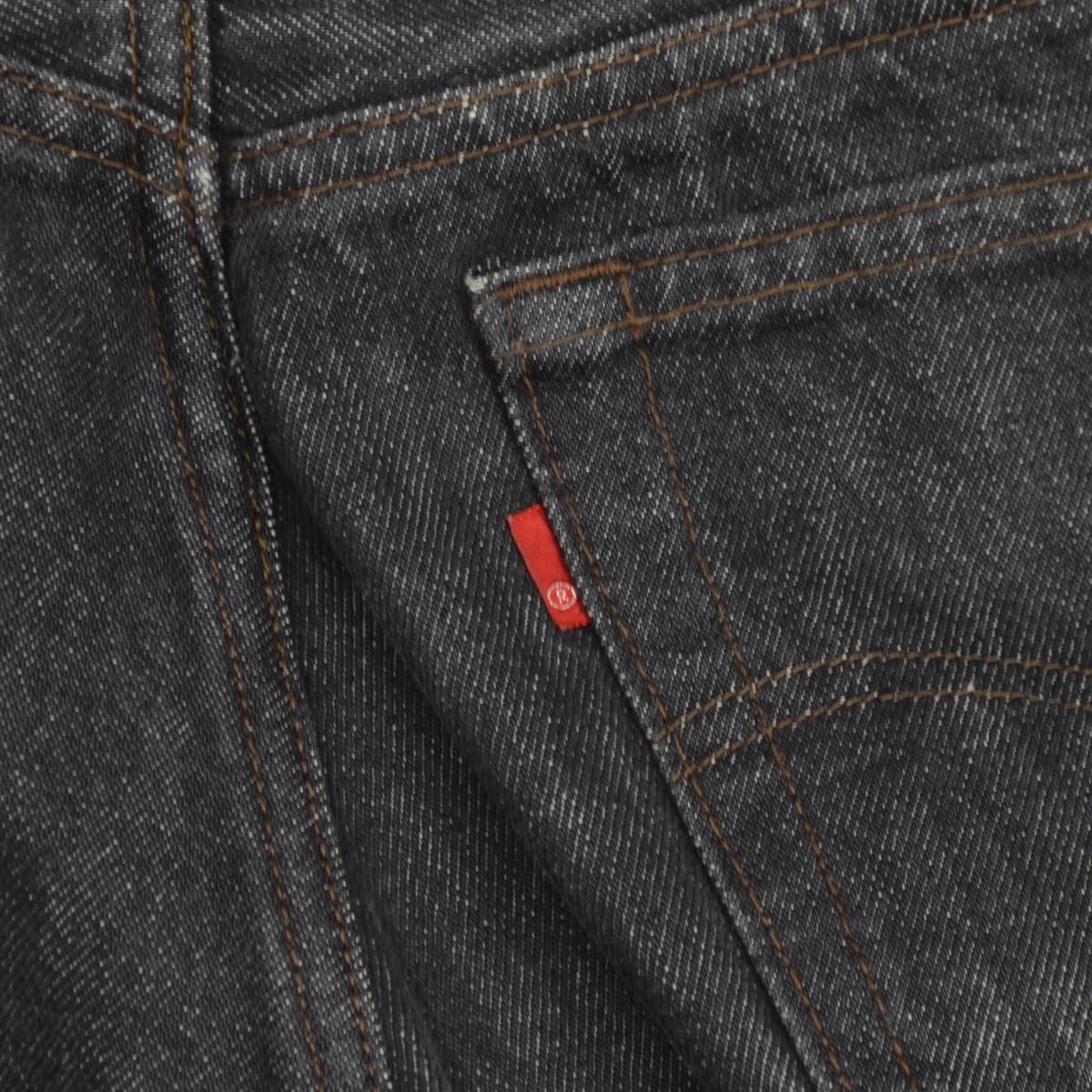 LEVIS】80s USA製 501-0658 内股シングル 先染めブラックデニムパンツ
