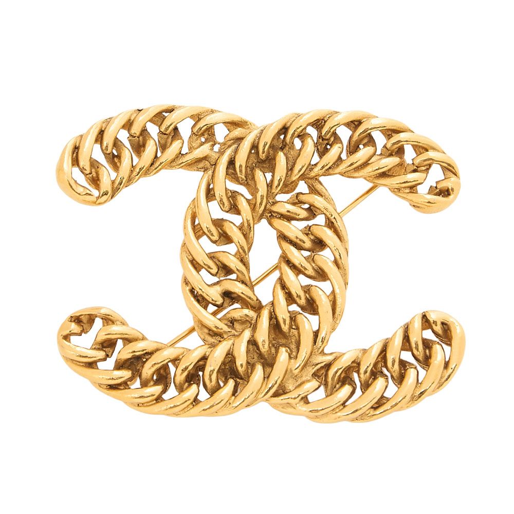 CHANEL　シャネル　ココマーク チェーン ブローチ GP（ゴールドメッキ） ゴールド ブローチ レディースブローチ ハイブランド【中古】【送料無料】