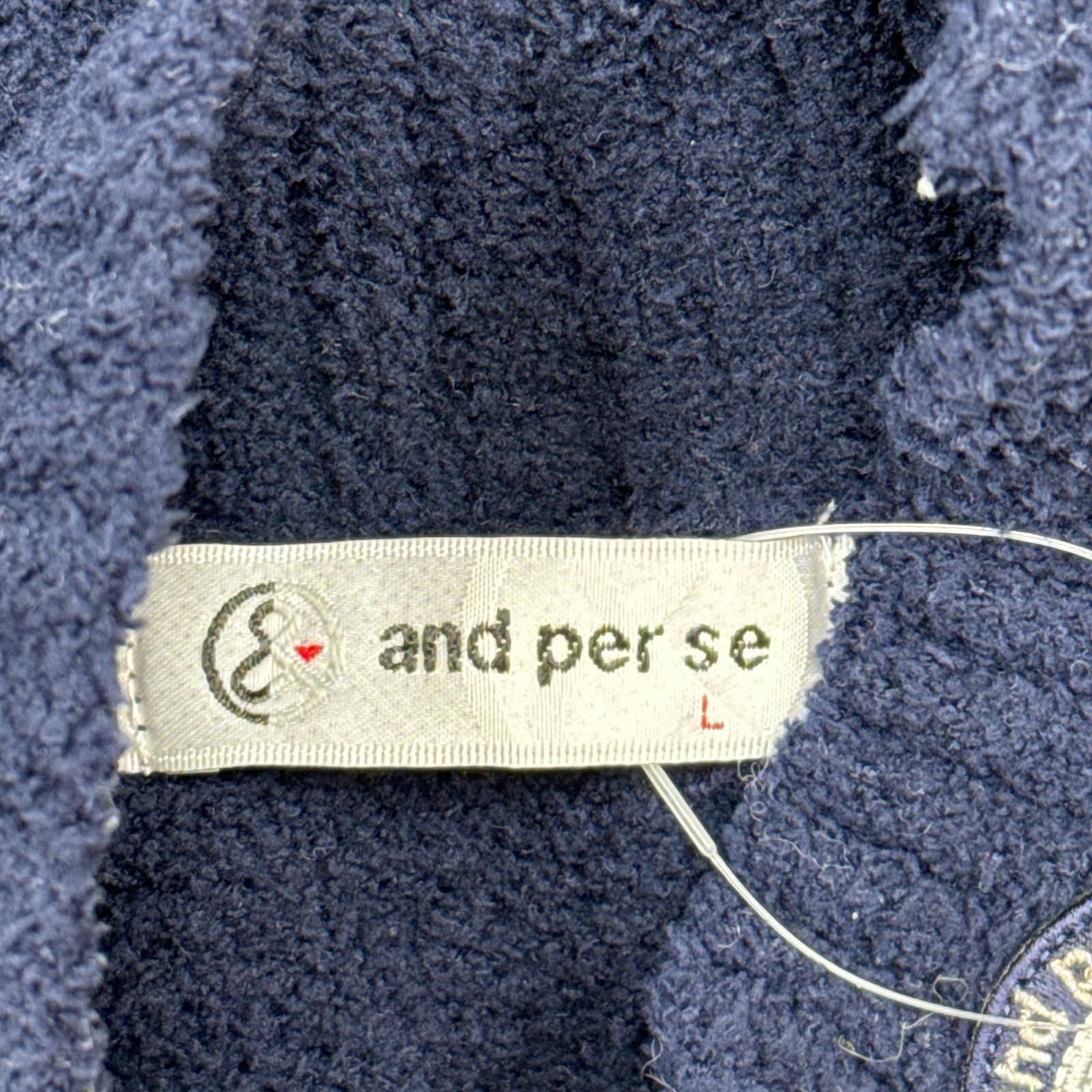 中古 レディース アンパスィ and per se セーター L 紺 ネイビー