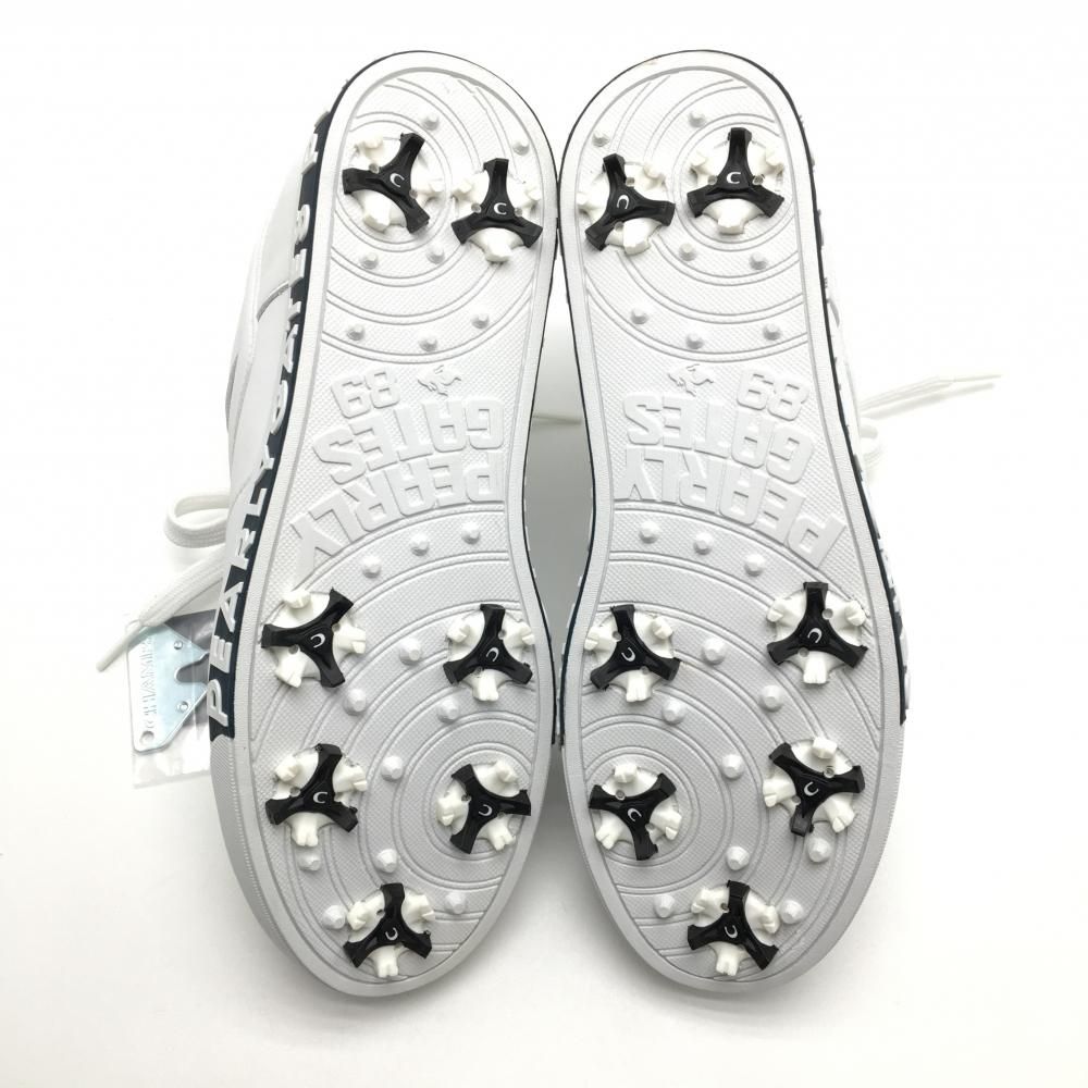 新品】パーリーゲイツ ゴルフシューズ 白×ネイビー 053-1192304 英字