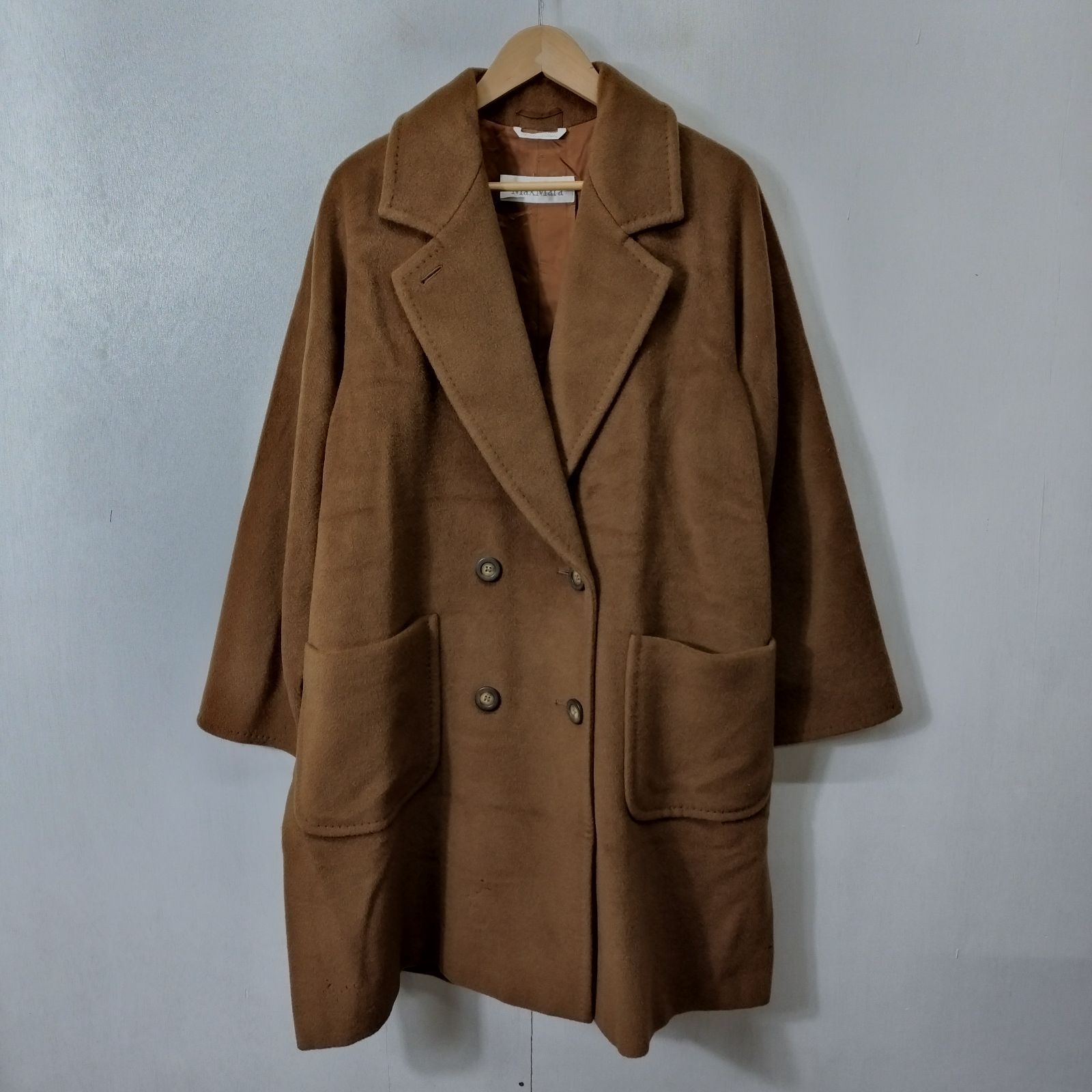 美品 MaxMara マックスマーラ ウール カシミヤ ダブル チェスター 