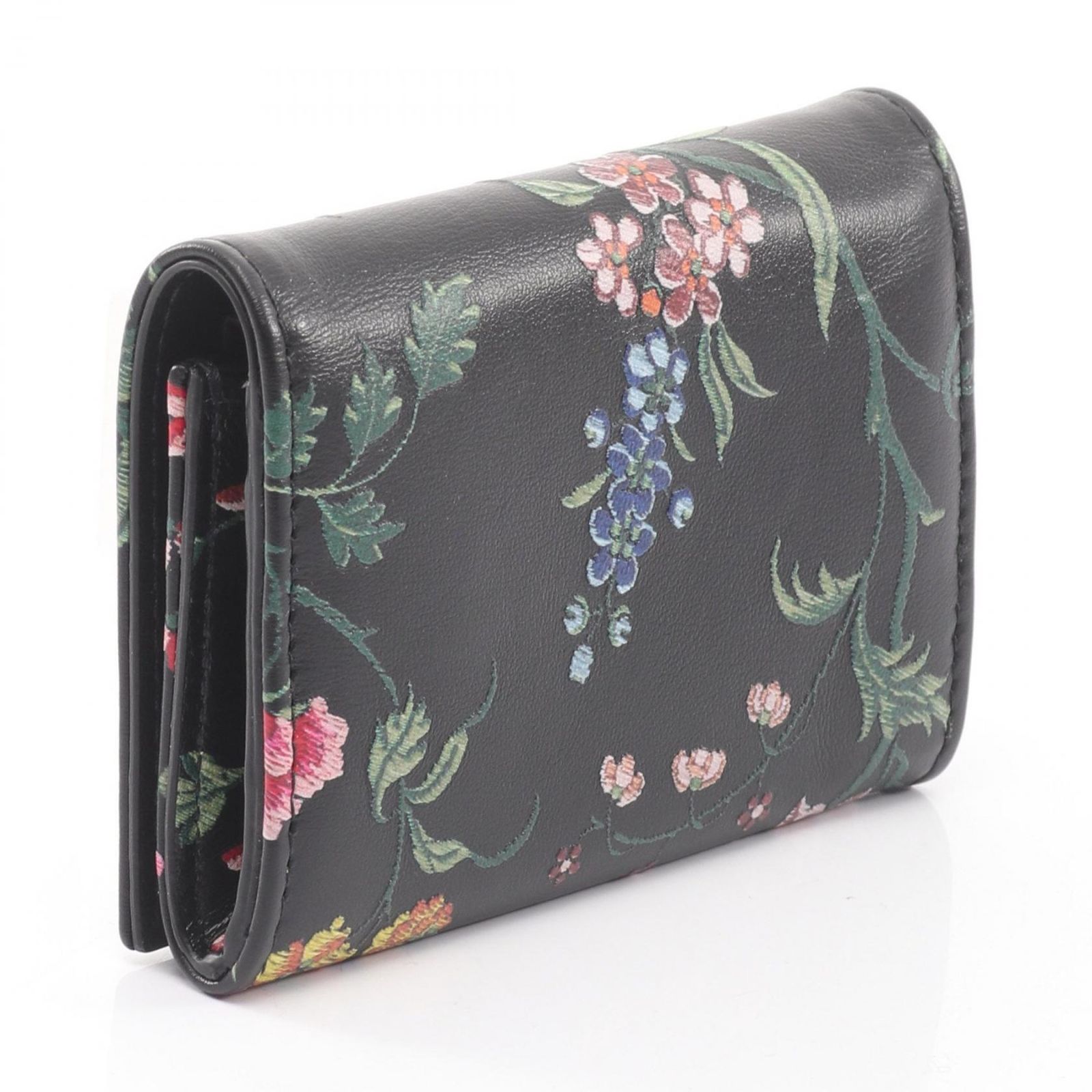 Dior カロ ミディアムウォレット 二つ折り財布 花柄 総柄 CDロゴ レア ディオール Dior 二つ折り財布 CARO XS カロ ウォレット ブラック/花柄