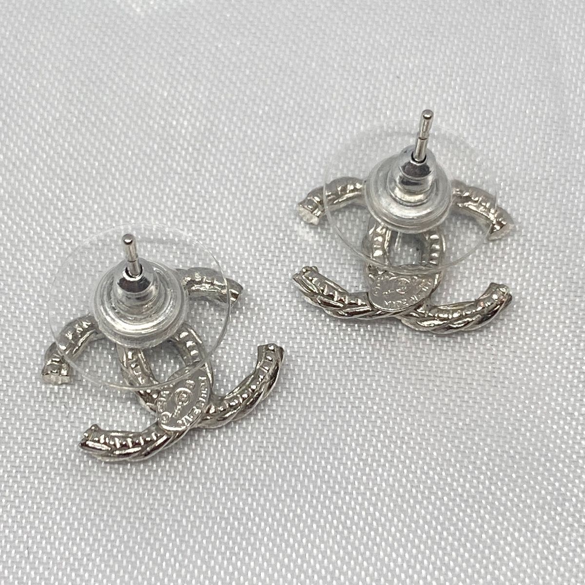 CHANEL シャネル ココマーク ピアス ユニセックス シルバー B15B刻印