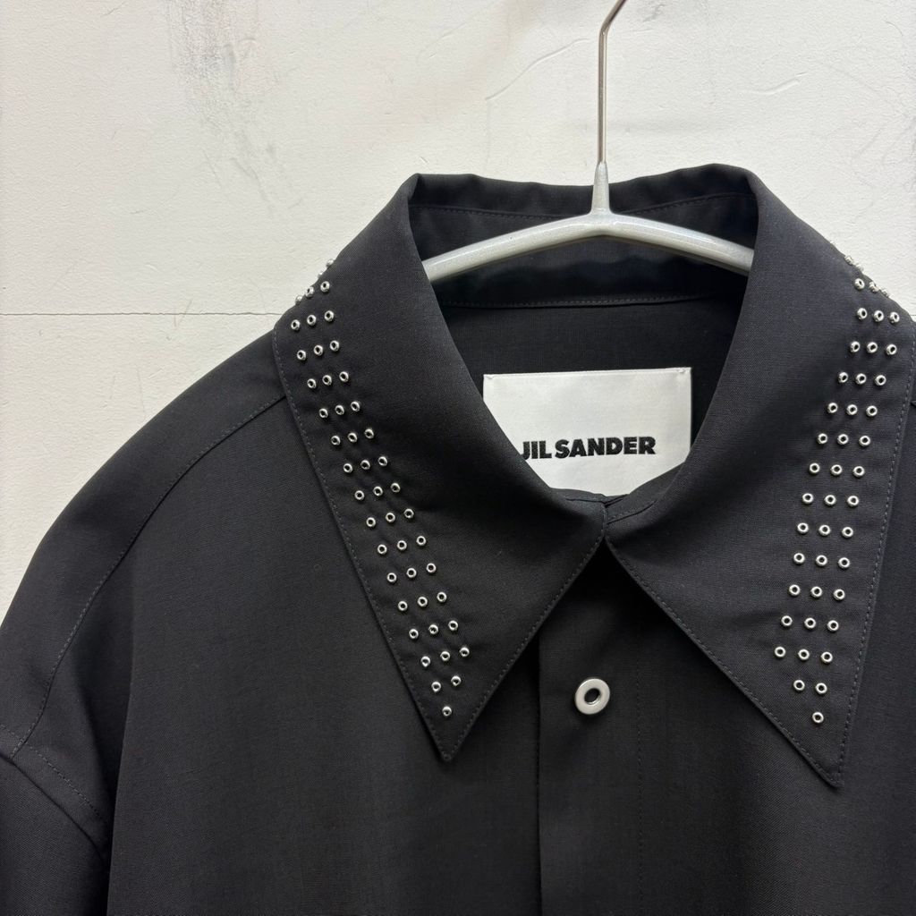 新品 JIL SANDER 黒ウールシャツ サイズ40 ジルサンダー 【公式通販】