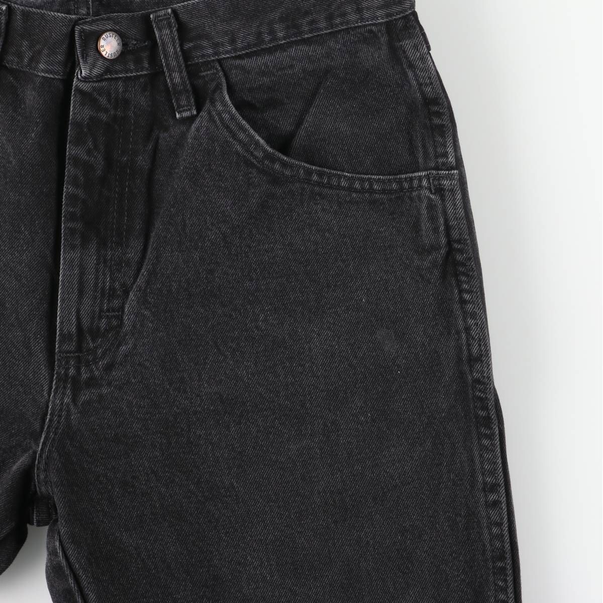 古着 ラスラー RUSTLER ブラックデニム ストレートデニムパンツ メンズ