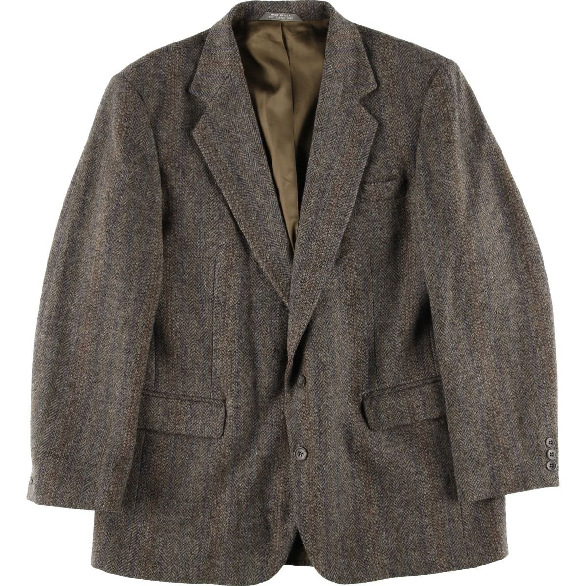 古着 ハガー HAGGAR Imperial ストライプ柄 ヘリンボーン ウール 