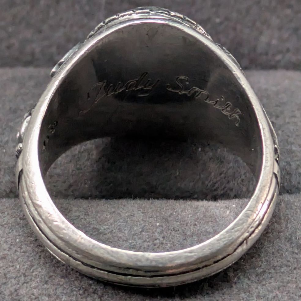 1980年 JOSTENS カレッジリング スターリングシルバー925 ブルー