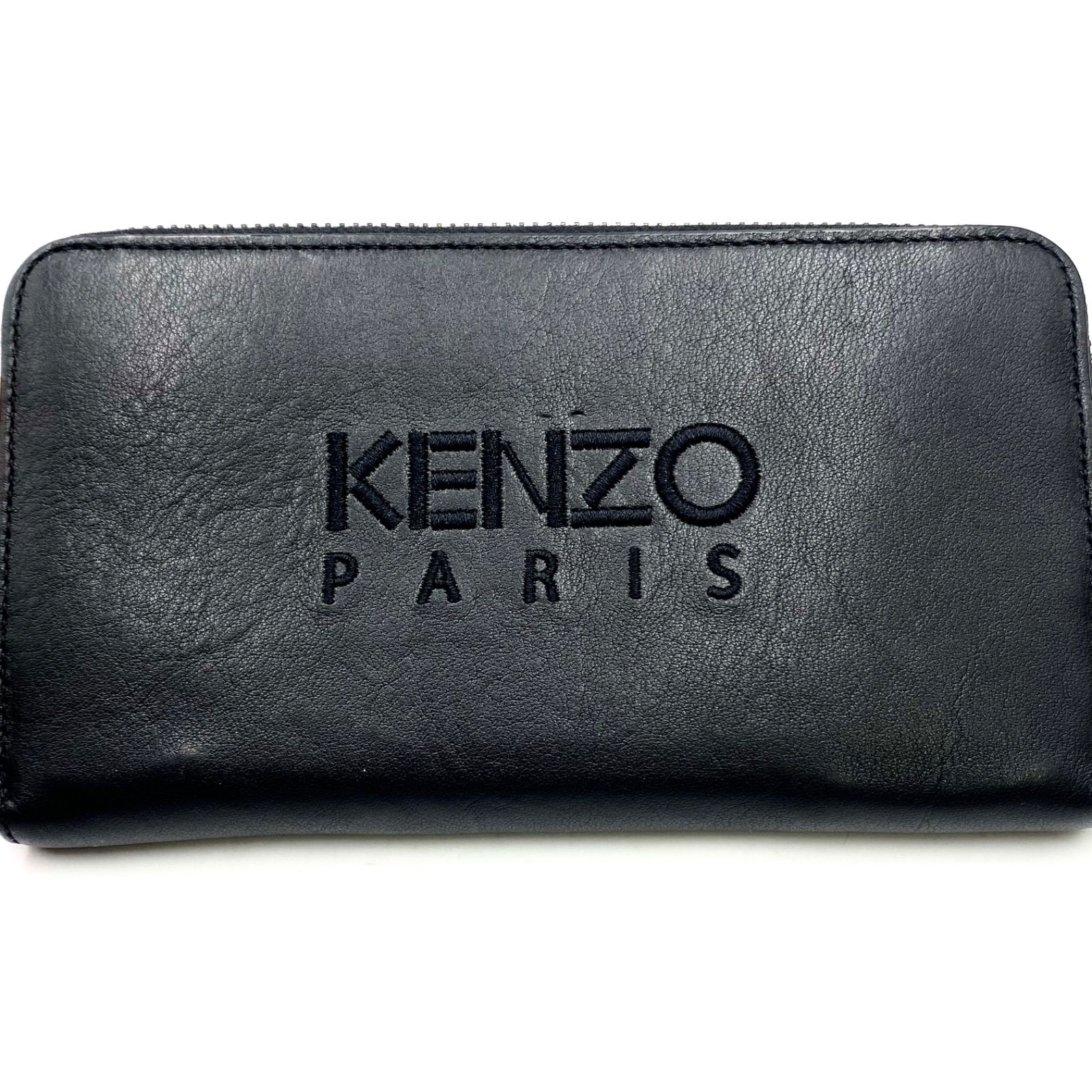 KENZO ケンゾー タイガー ロゴ 長財布 ウォレット ブラック レザー
