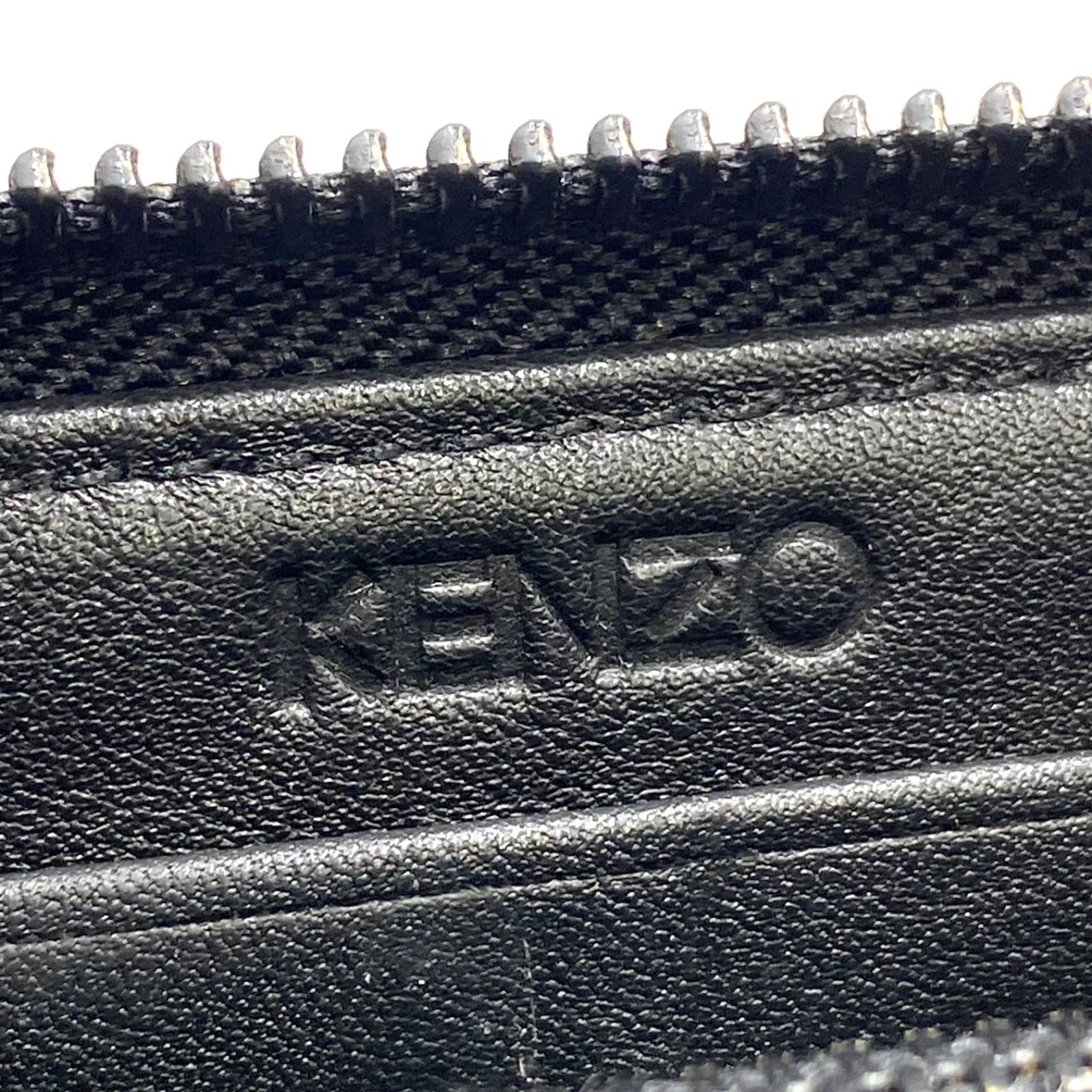 KENZO ケンゾー タイガー ロゴ 長財布 ウォレット ブラック レザー