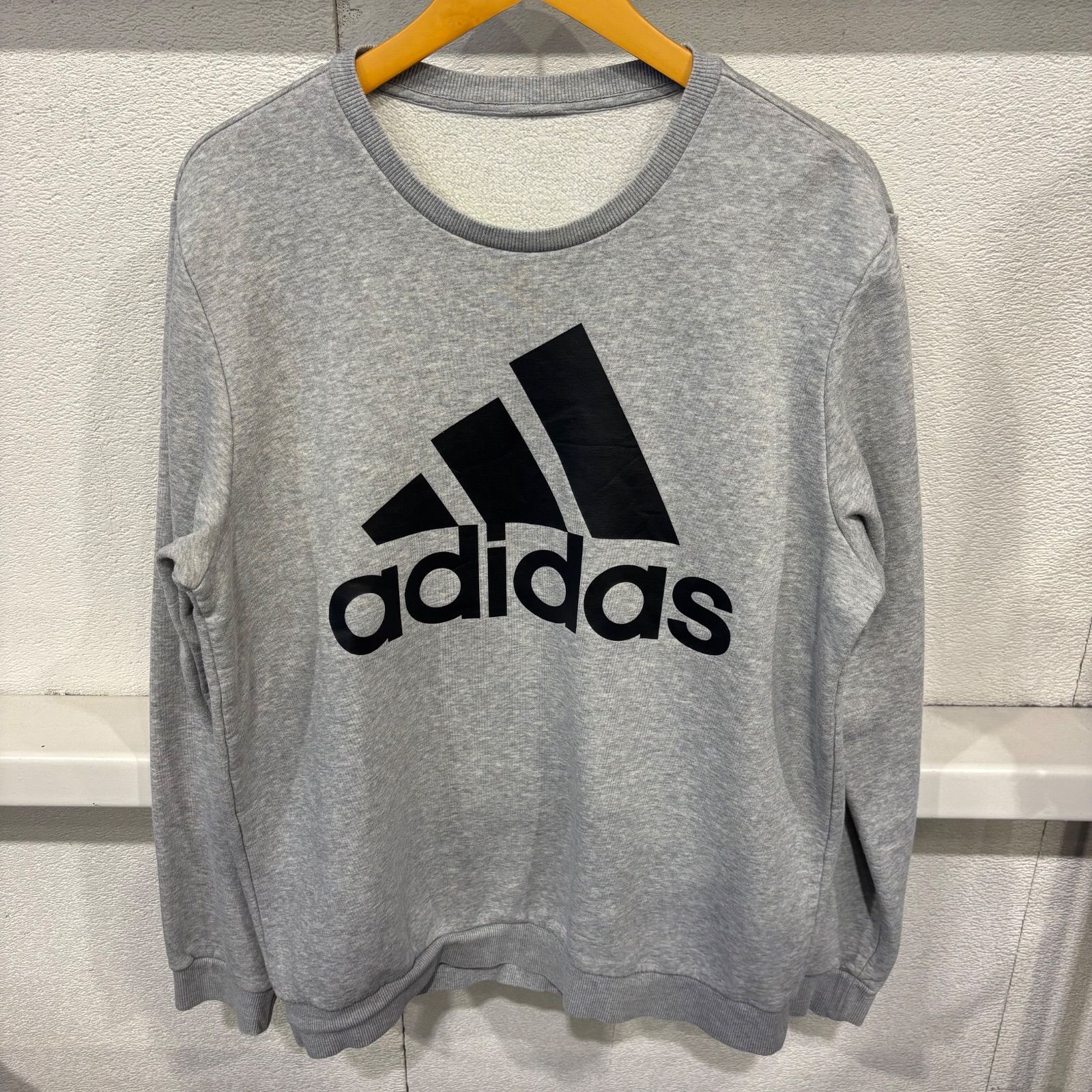 90s 古着 L スウェット adidas アディダス ビックロゴ プリントロゴ 