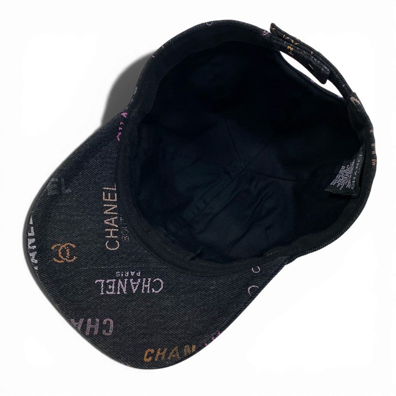 a15 CHANEL シャネル 2022年 ブラックデニム キャップ 帽子 ブラック