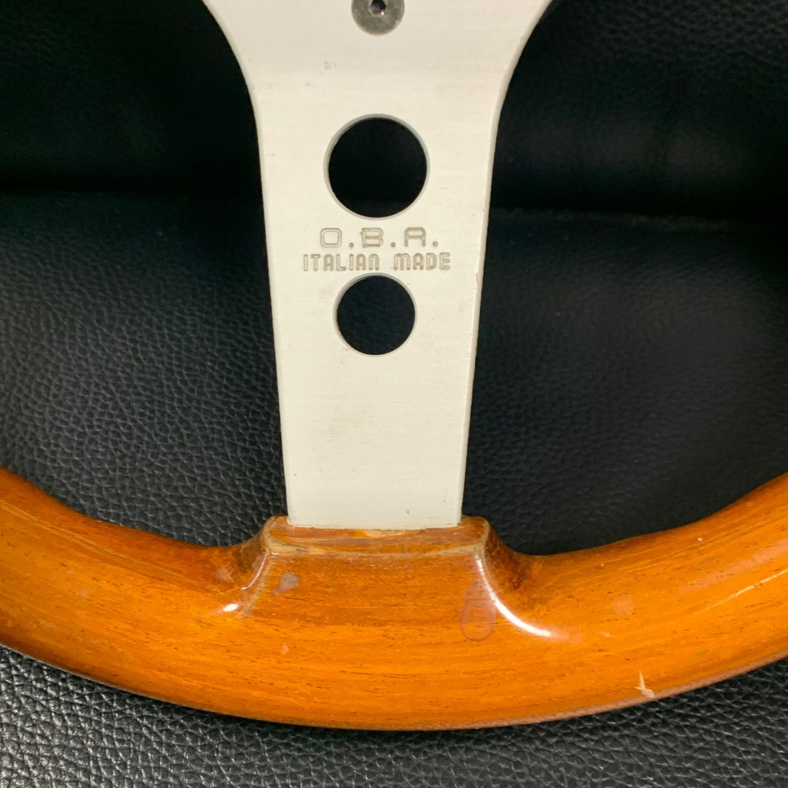 OBA ウッドステアリング 当時物ステアリング オバウッド イタリア 34cm