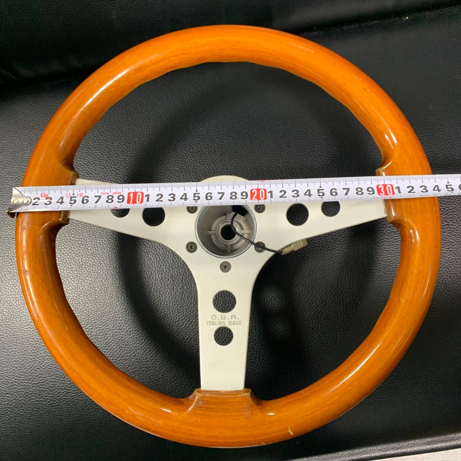 OBA ウッドステアリング 当時物ステアリング オバウッド イタリア 34cm OBA ウッドステアリング 当時物ステアリング オバウッド イタリア 34cm