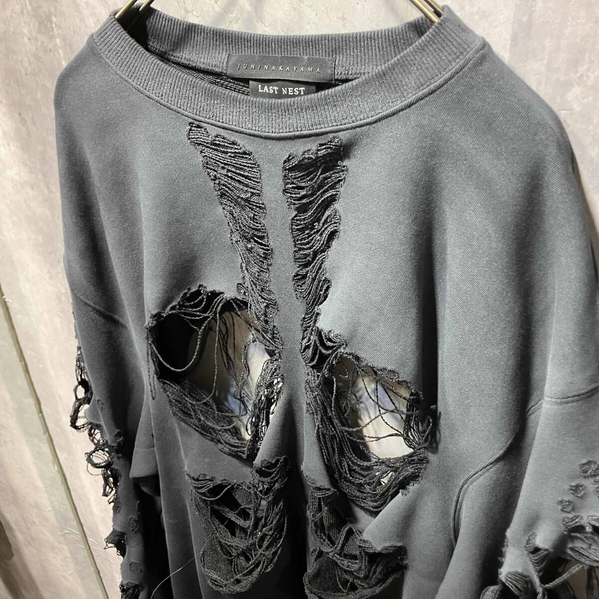 25aw LAST NEST × JUN/NAKAYAMA スウェット DISTRESSED CROSS 