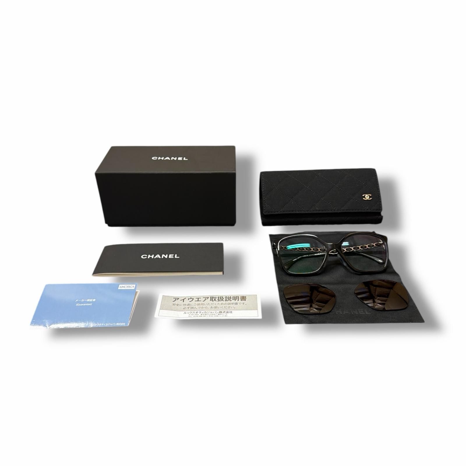 参考上代92400円 CHANEL スクエア シェイプ サングラス メガネ ココ 