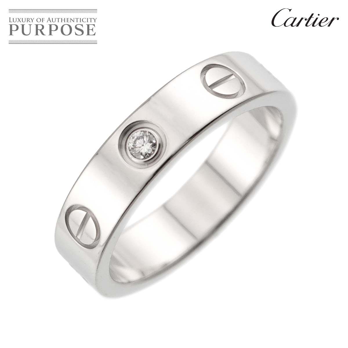 カルティエ Cartier ミニラブ #46 リング ダイヤ 1P K18 WG ホワイト