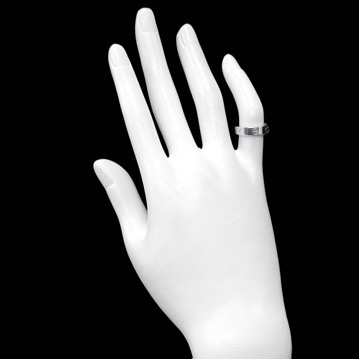 カルティエ　ミニラブリング　46 カルティエ Cartier ミニラブ #46 リング ダイヤ 1P K18 WG ホワイト