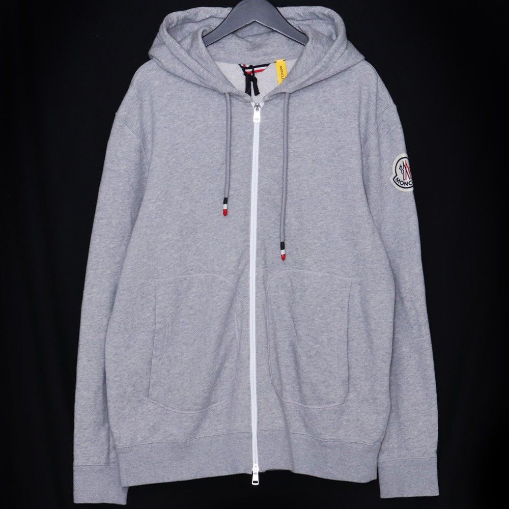 MONCLER GENIUS2 ロゴワッペンフルジップパーカー XLサイズ グレー