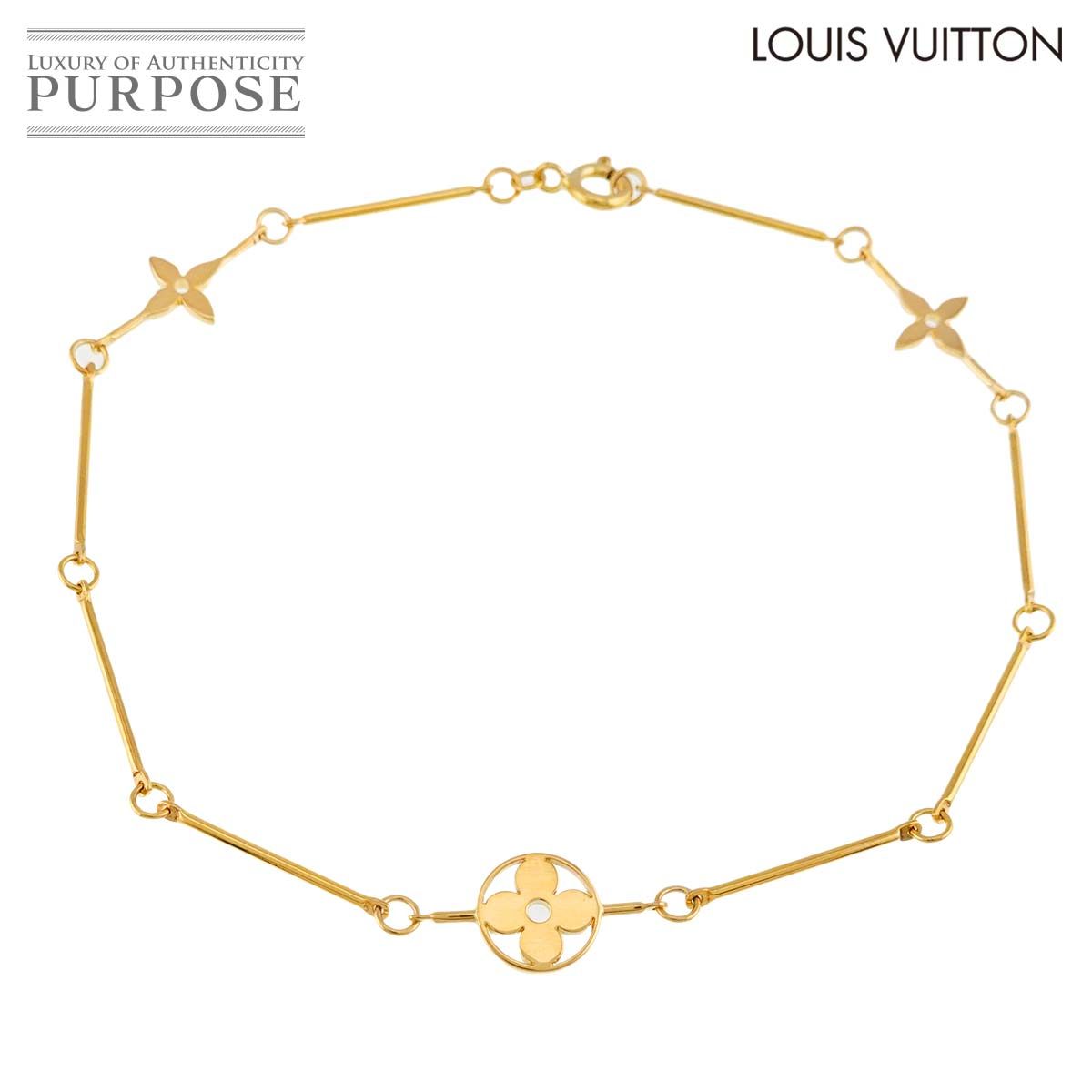 ルイ ヴィトン LOUIS VUITTON シュヴィーユ アンクレット ブレスレット 24cm K18 YG イエローゴールド 750 Cheville Anklet 90311451