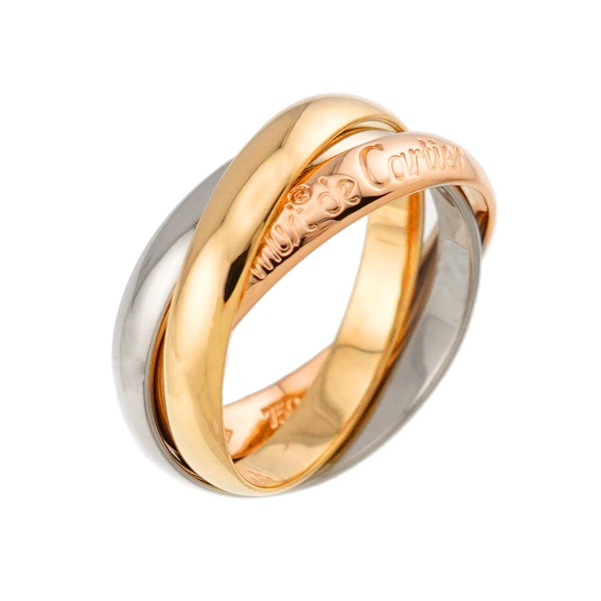 カルティエ Cartier トリニティ MM #54 リング K18 YG WG PG 3連 