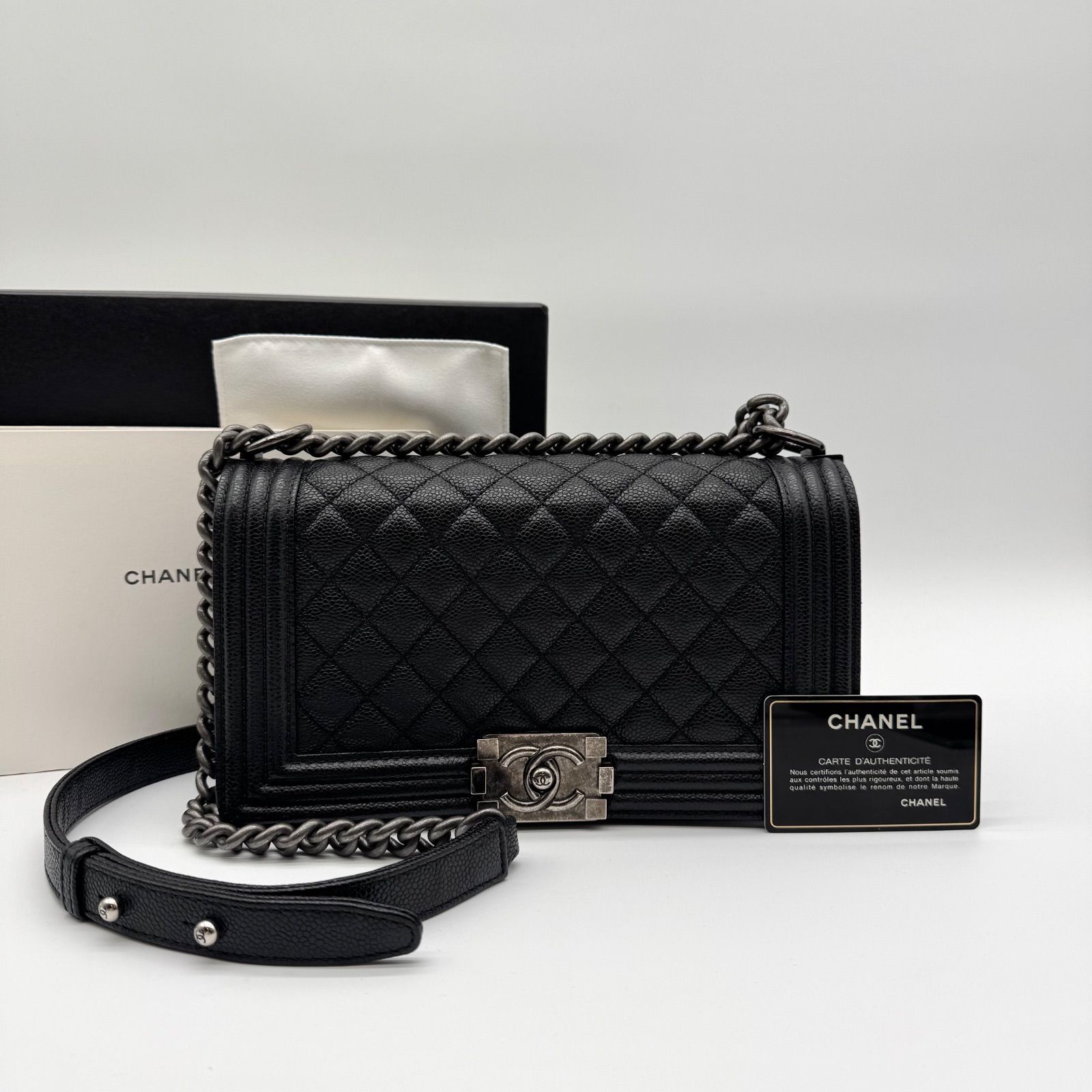 未使用級✨CHANEL シャネル ショルダーバッグ ボーイシャネル キャビア 