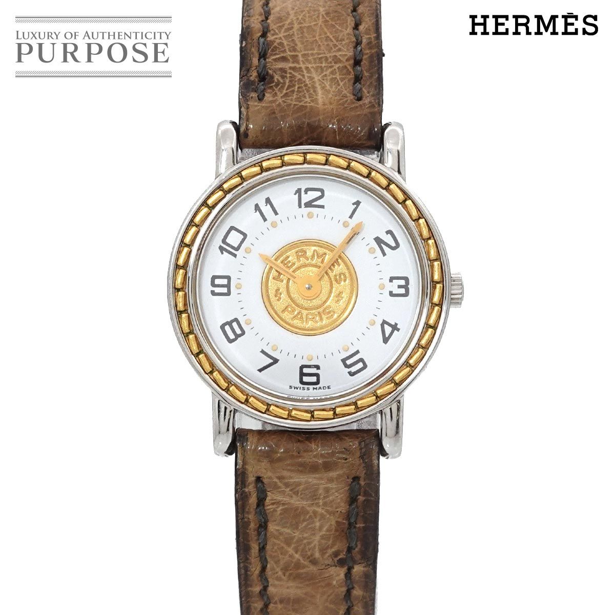 エルメス HERMES セリエ ヴィンテージ レディース 腕時計 ホワイト 