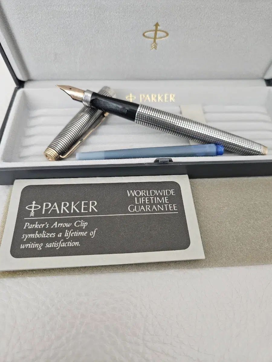 PARKER 75 万年筆 格子柄 初期 スターリングシルバー f or mニブ