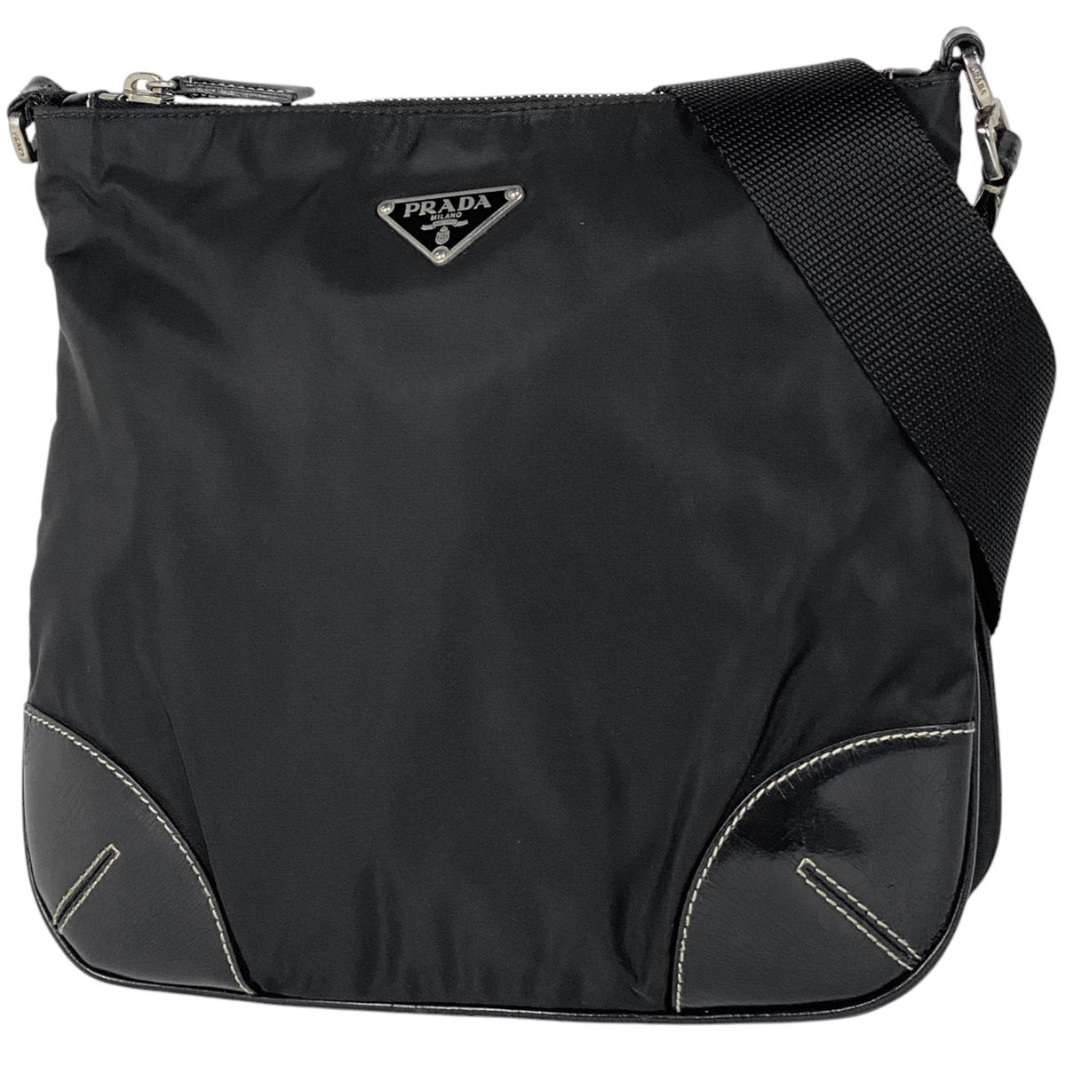 在庫一掃】 プラダ PRADA ロゴプレート ショルダーバッグ ナイロン 