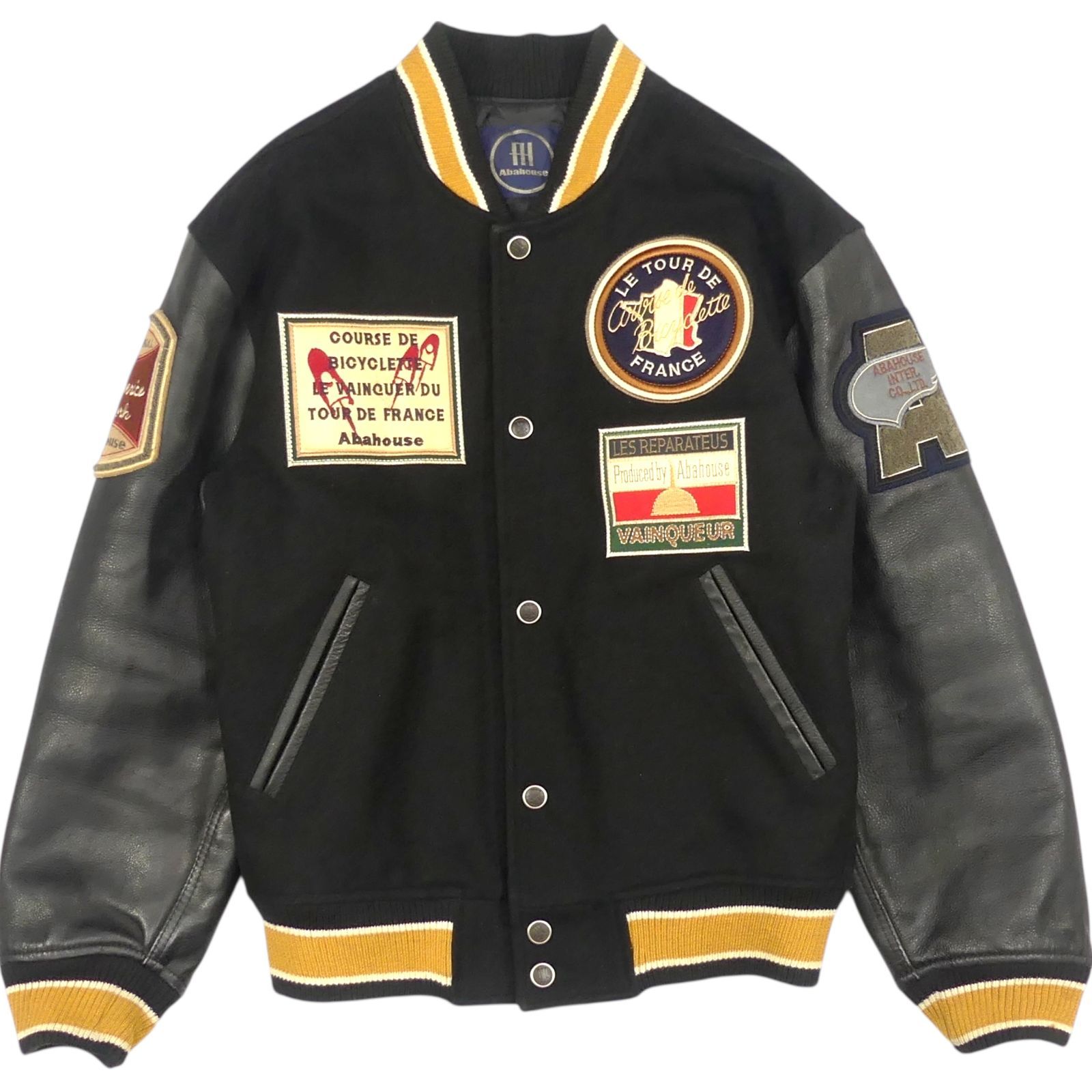 美品 アバハウス フルデコ スタジャン レザージャケット archive 短丈 ABAHOUSE アバハウス スタジャン XL 古着 F レザー ブルゾン